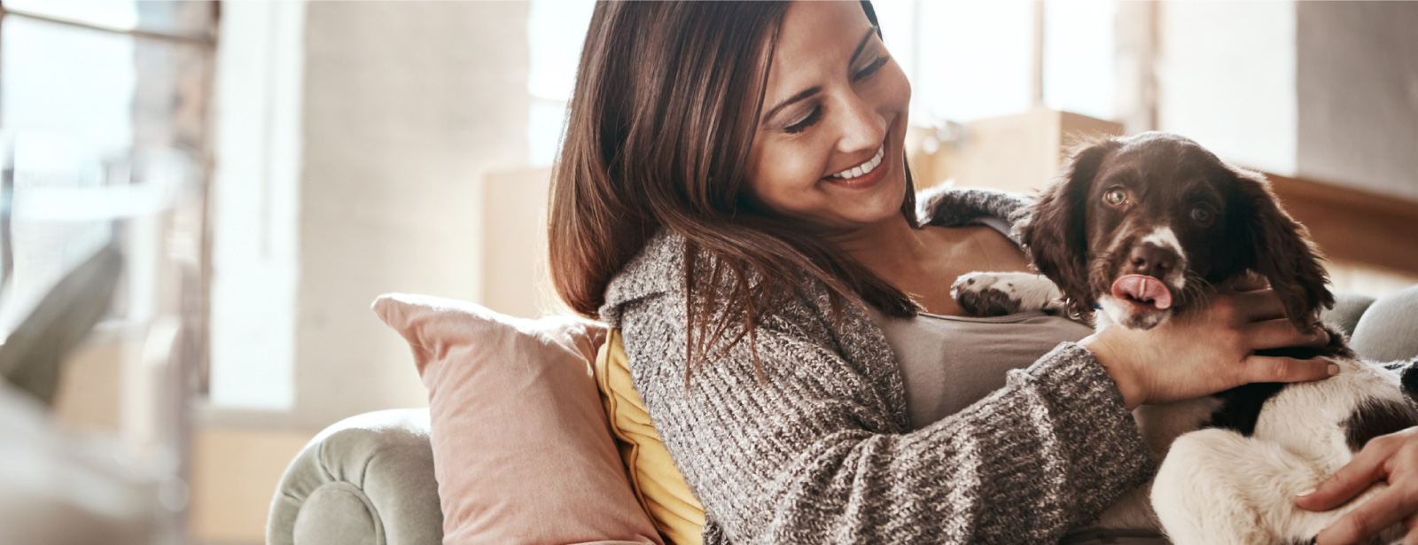 Image of woman holding dog.